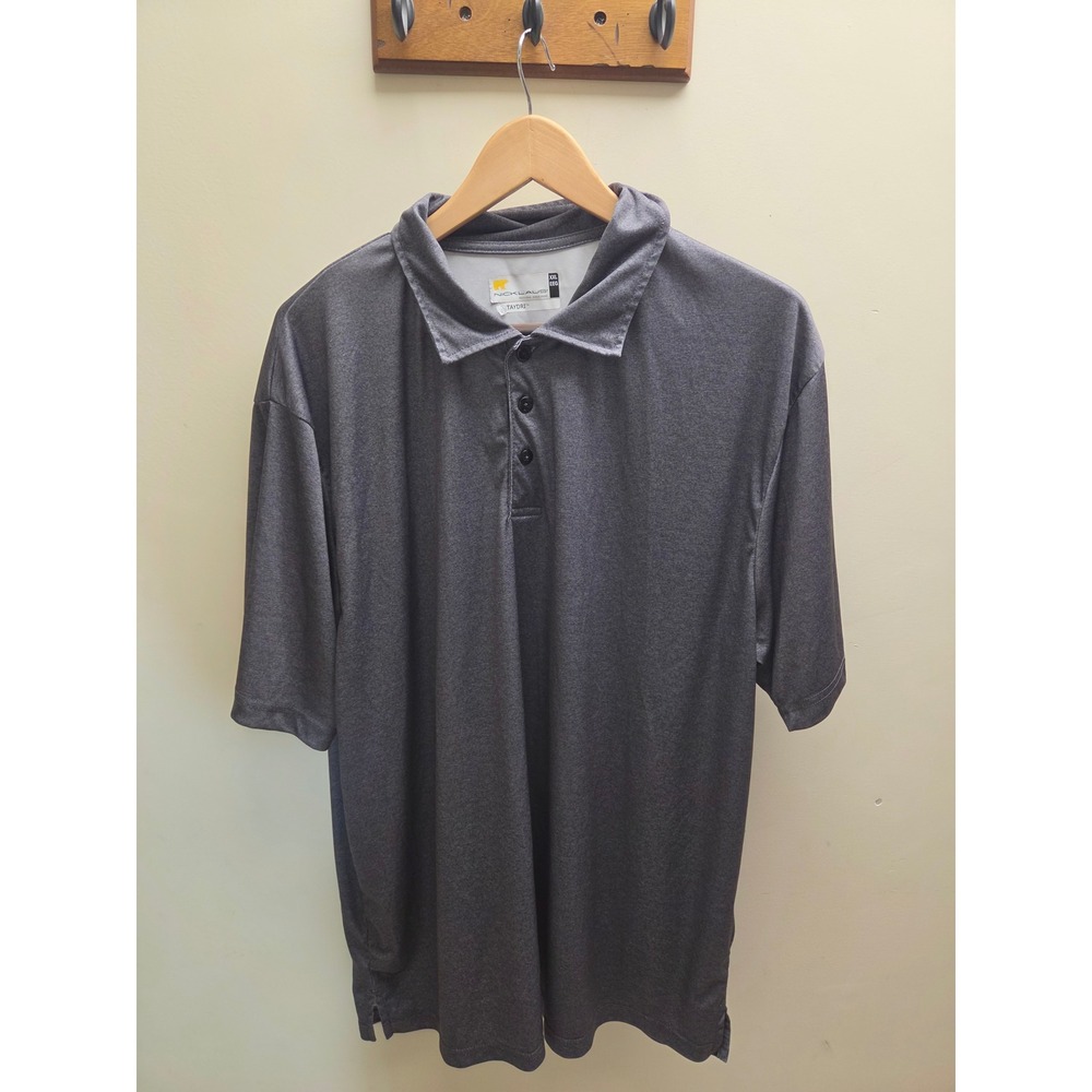 Nicklaus TAYDRI‎ Mens XXL Gray Heather Short Sleeve Golf Polo Shirt Charcoal